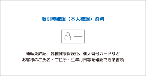 取引時確認（本人確認）資料